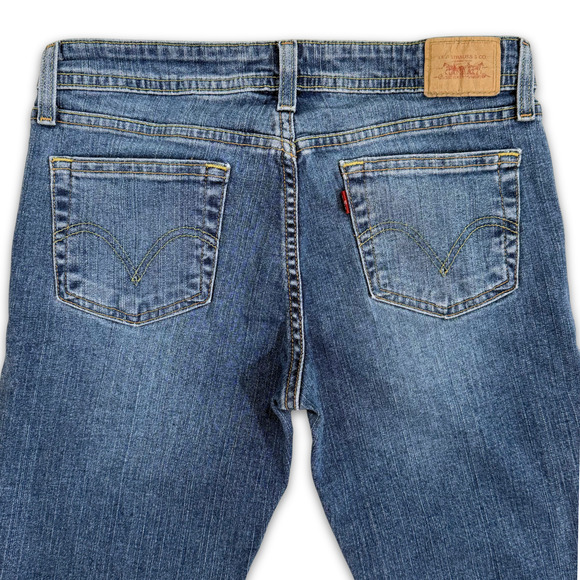 Y2K Vintage Levi's 518 Superlow Bootcut Jeans - Womens 7 - Dark Wash Faded - Picture 1 of 6
